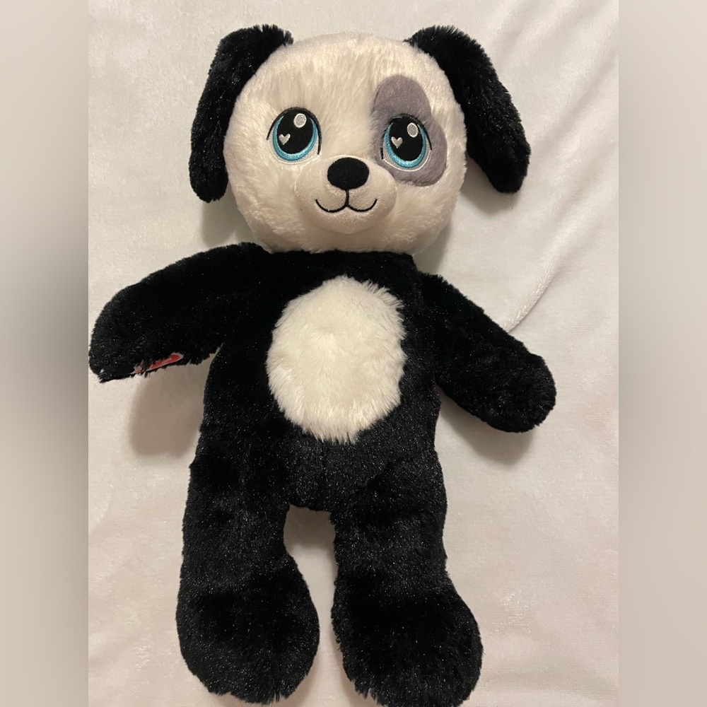 Build A Bear puppy dog with heart eye patch